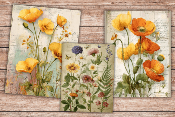 Download Botanical Flowers Junk Journal Kit - Junk journal kit Collection