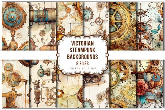 Download Victorian Steampunk Backgrounds Pack - Steampunk Collection