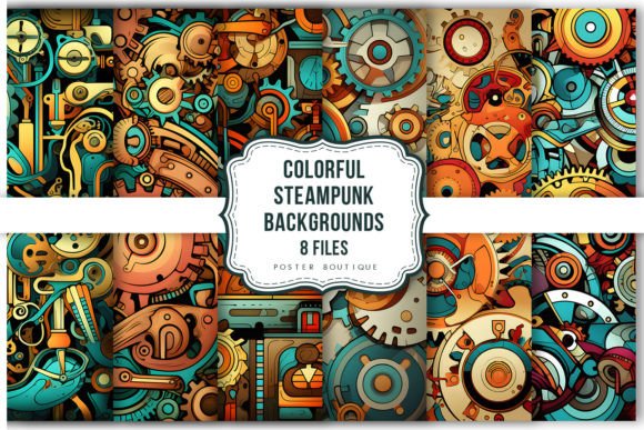 Download Colorful Steampunk Pattern Backgrounds P - Steampunk Collection